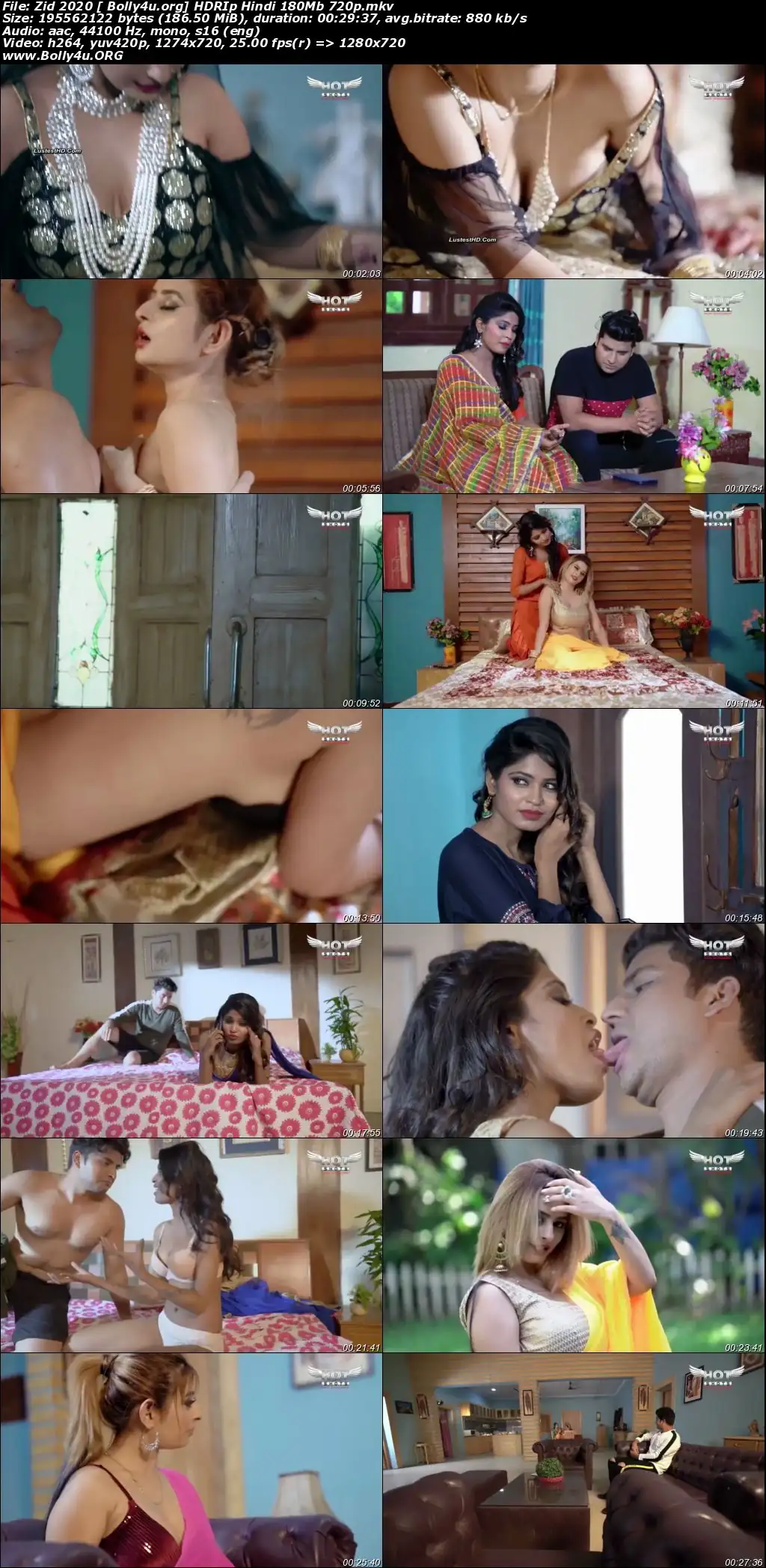  Zid 2020 HDRip 180Mb Hindi Hotshots 720p Download