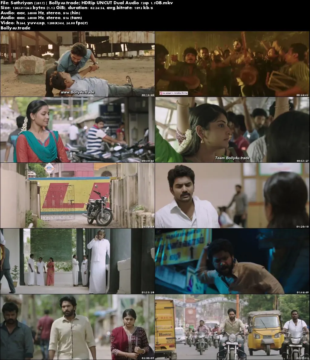 Sathriyan 2017 HDRip 450MB UNCUT Hindi Dual Audio 480p Download