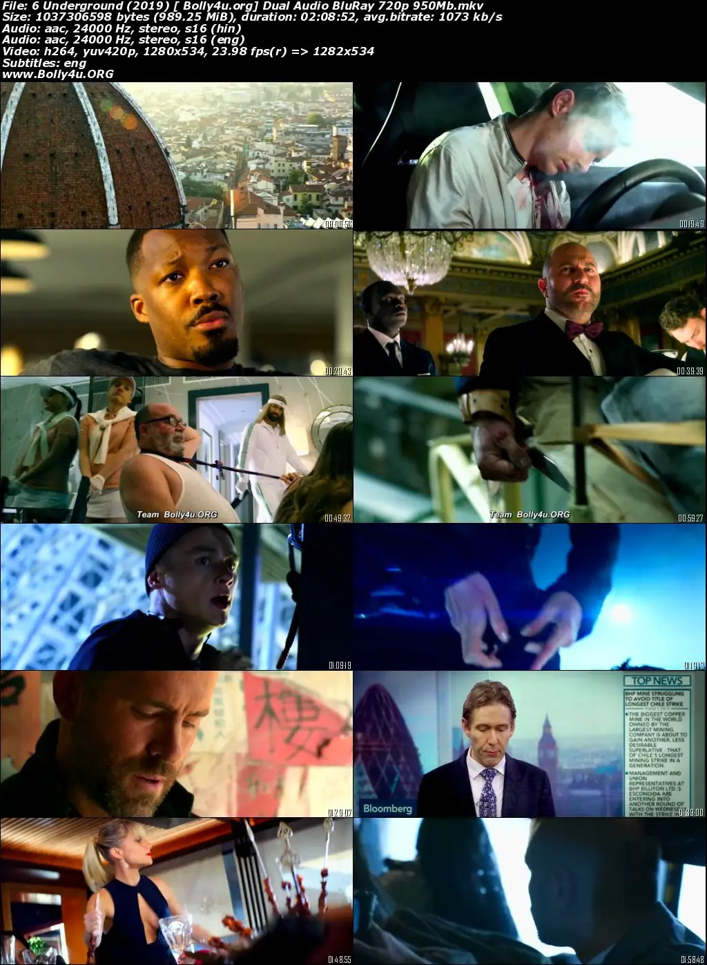 6 Underground 2019 WEB-DL 950Mb Hindi Dual Audio ORG 720p download