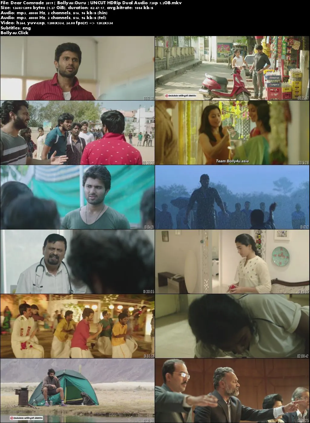 Dear Comrade 2019 HDRip 1.2GB Hindi Dual Audio 720p Download