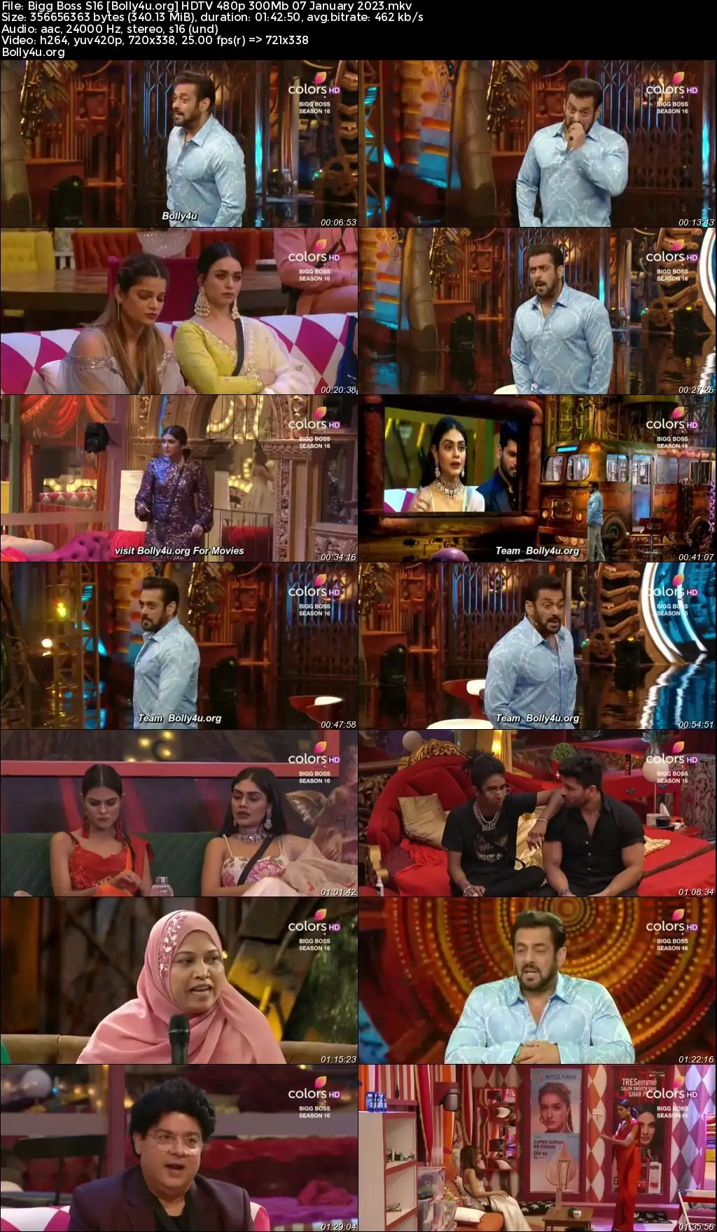Bigg Boss S16 HDTV 480p 300Mb 07 January 2023 Download