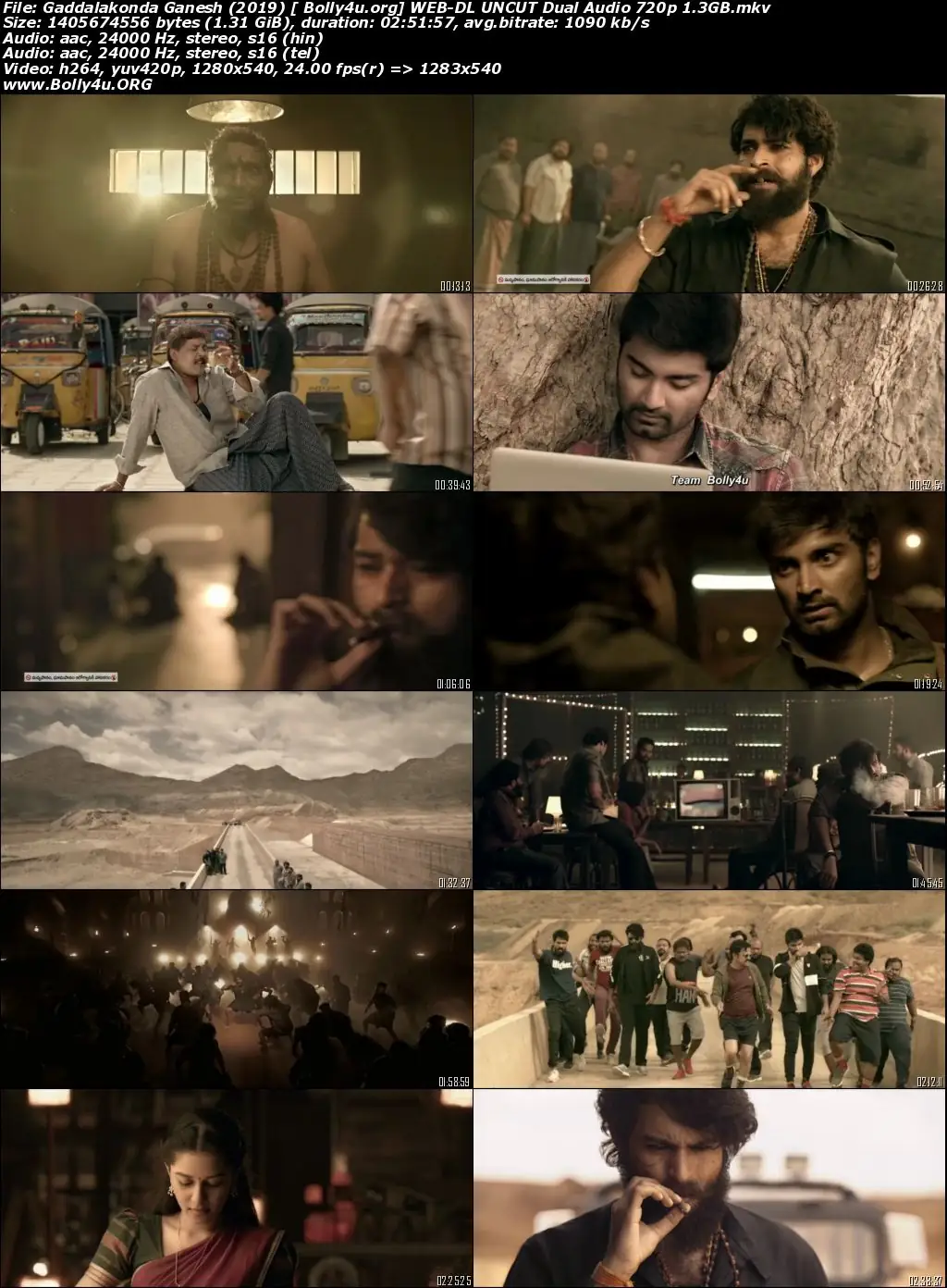 Gaddalakonda Ganesh 2019 WEB-DL UNCUT Hindi Dual Audio 720p 480p Download