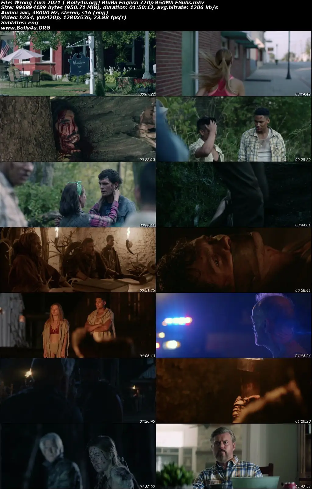 Wrong Turn 2021 BluRay 350Mb English 480p ESubs Download