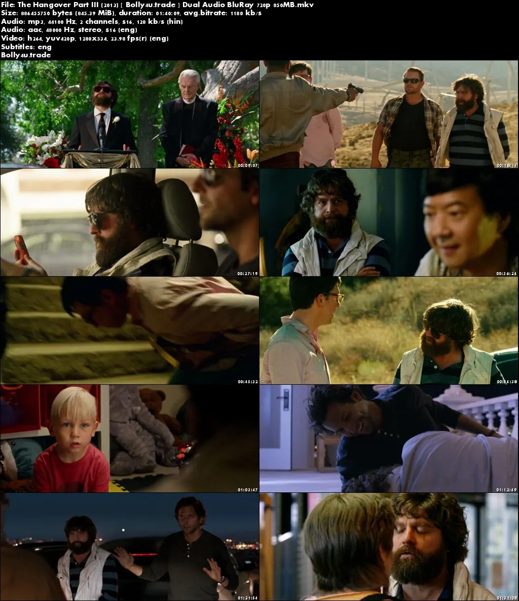 The Hangover Part III 2013 BluRay 300MB Hindi Dual Audio 480p ESub Download