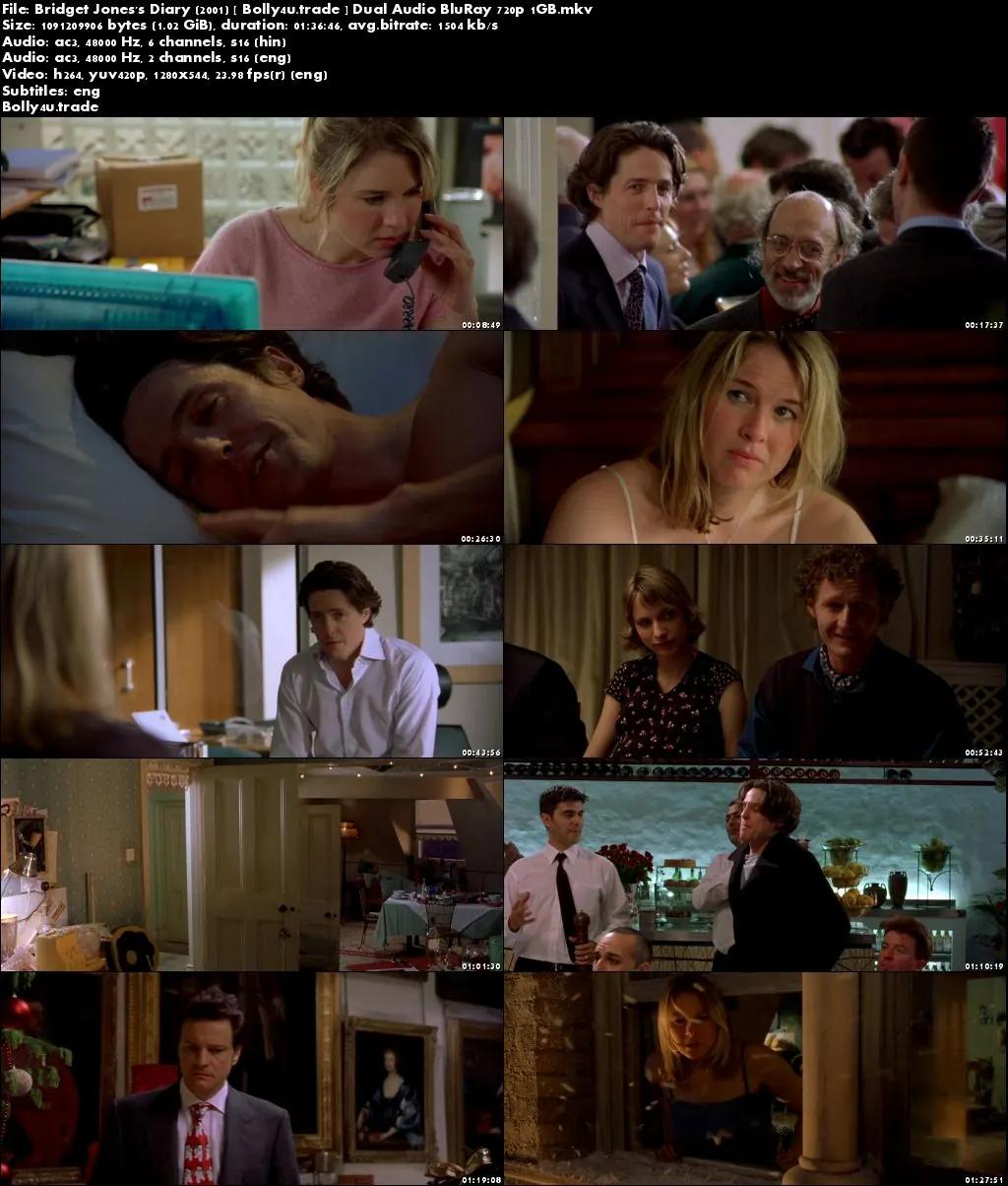 Bridget Joness Diary 2001 BluRay 300MB Hindi Dubbed Dual Audio 480p Download