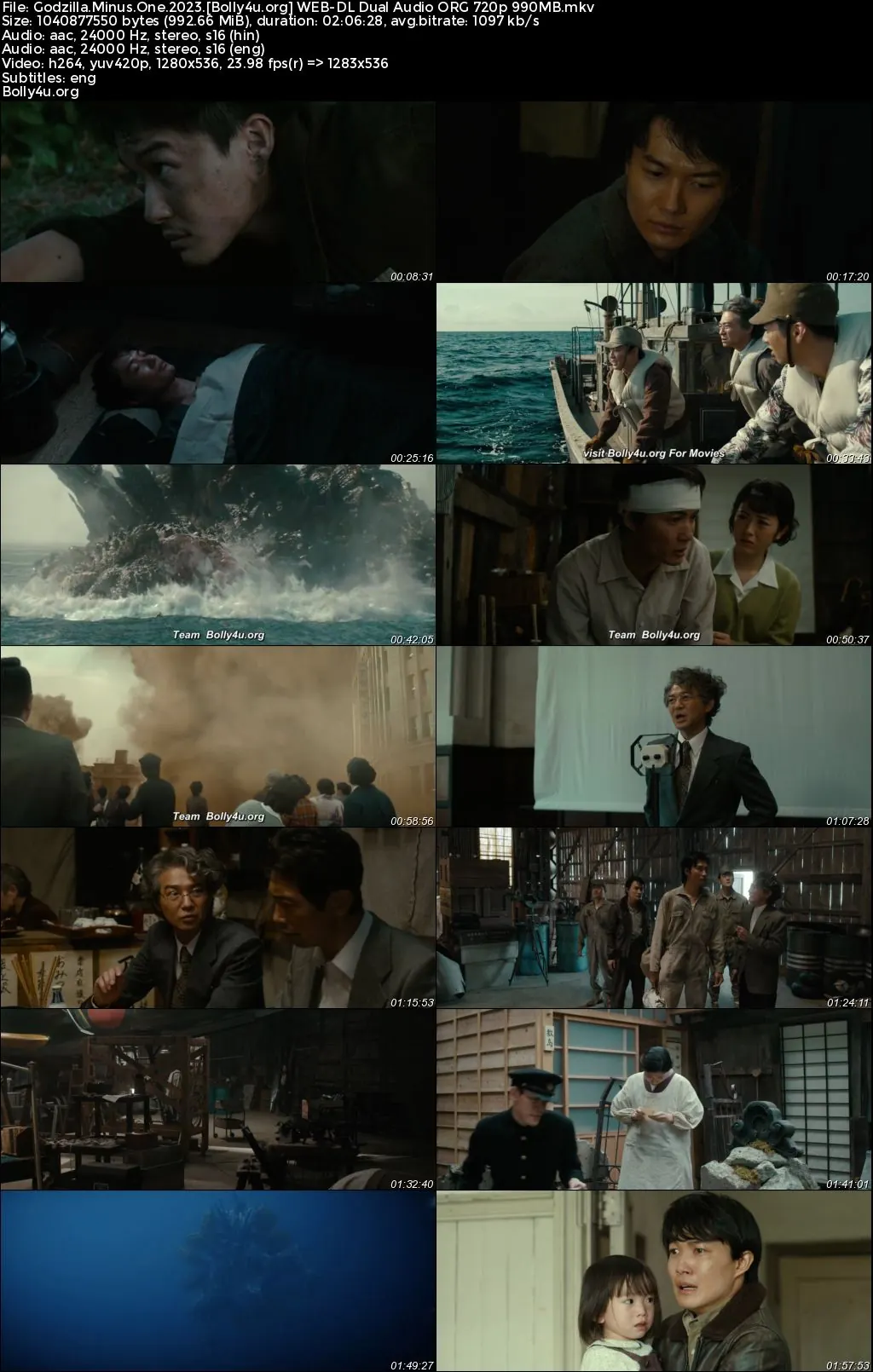 Godzilla Minus One 2023 WEB-DL Hindi Dual Audio ORG Full Movie Download 1080p  720p  480p