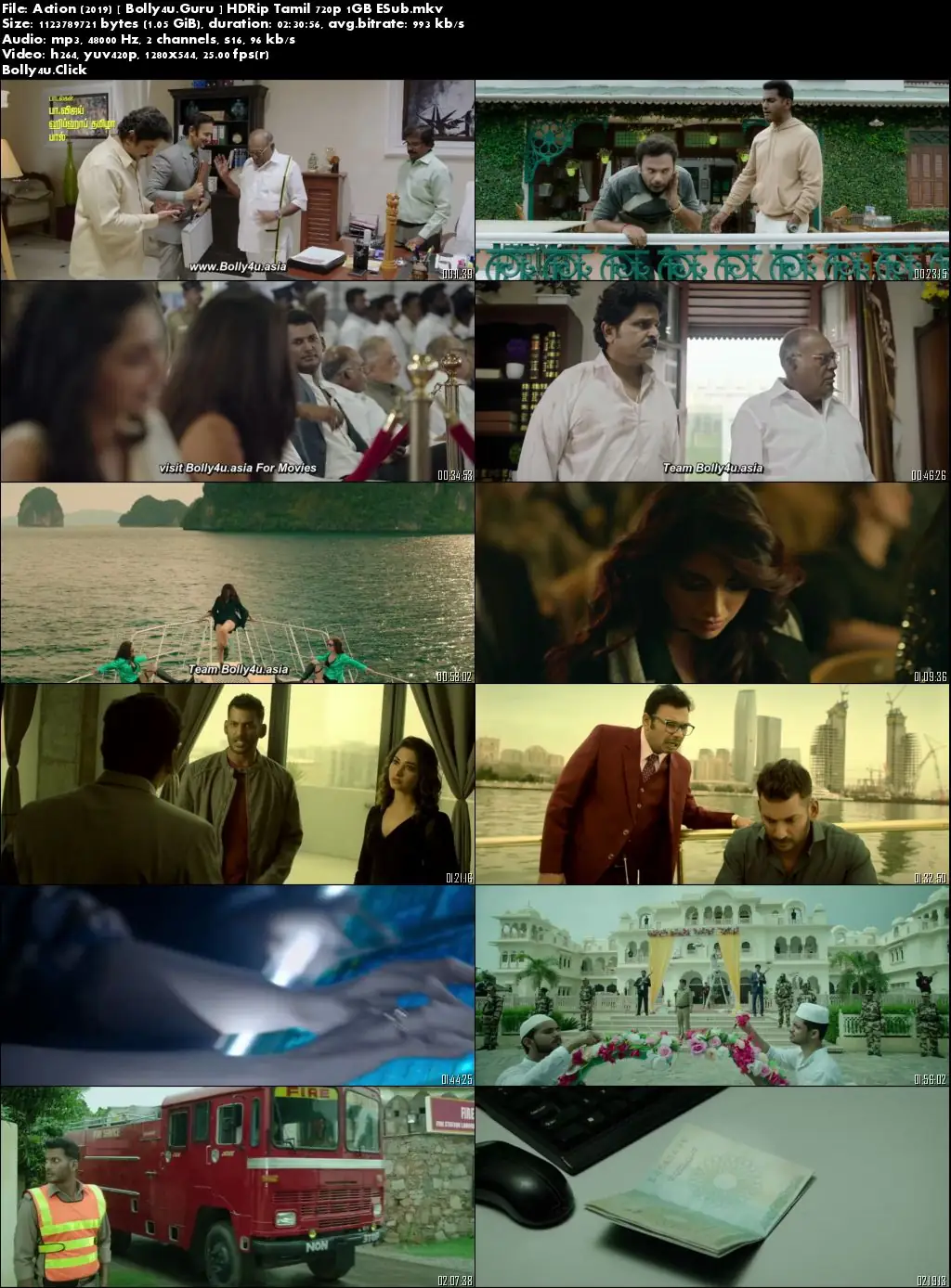 Action 2019 HDRip 450Mb Tamil 480p ESub Download
