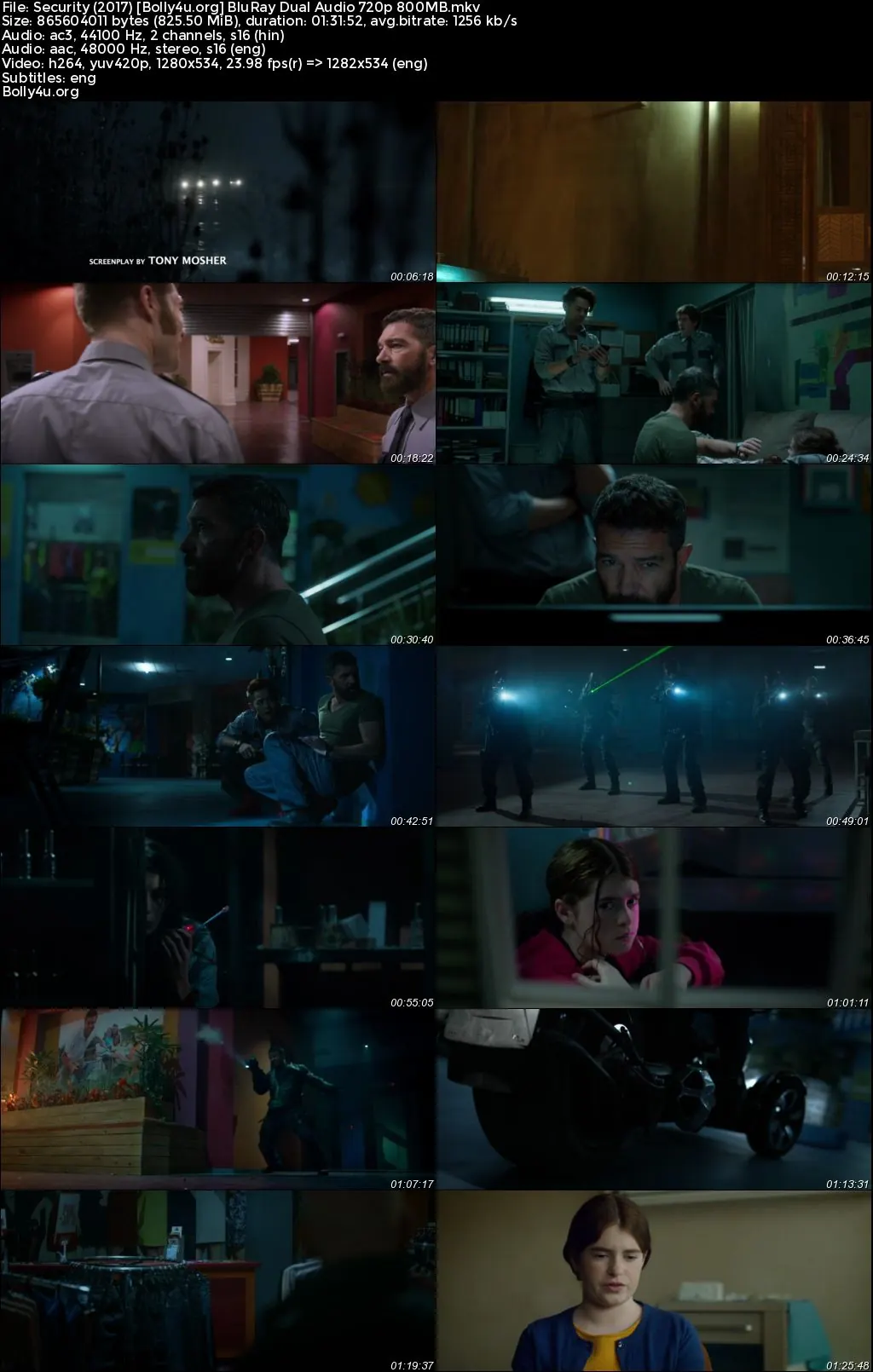 Security 2017 BluRay Hindi Dual Audio Full Movie Download 720p  480p