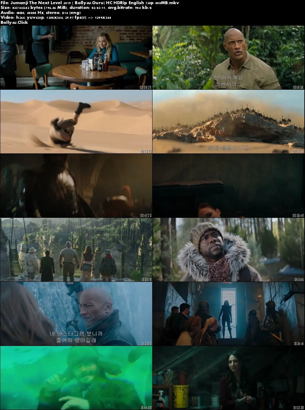 Jumanji The Next Level 2019 HC HDRip 900MB English 720p Download