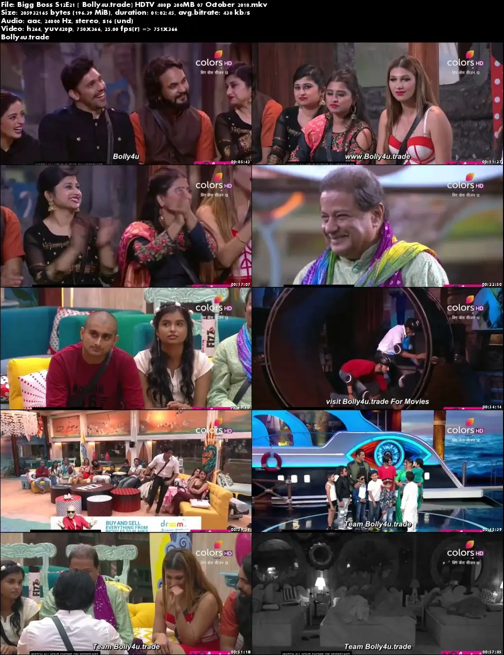 Bigg Boss S12E21 HDTV 480p 200MB 07 October 2018 Download Bigg Boss S12E21 HDTV 480p 200MB 07 October 2018 Download