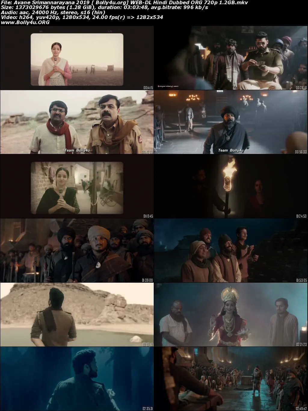 Avane Srimannarayana 2019 WEB-DL 550MB UNCUT Hindi Dubbed ORG 480p Download