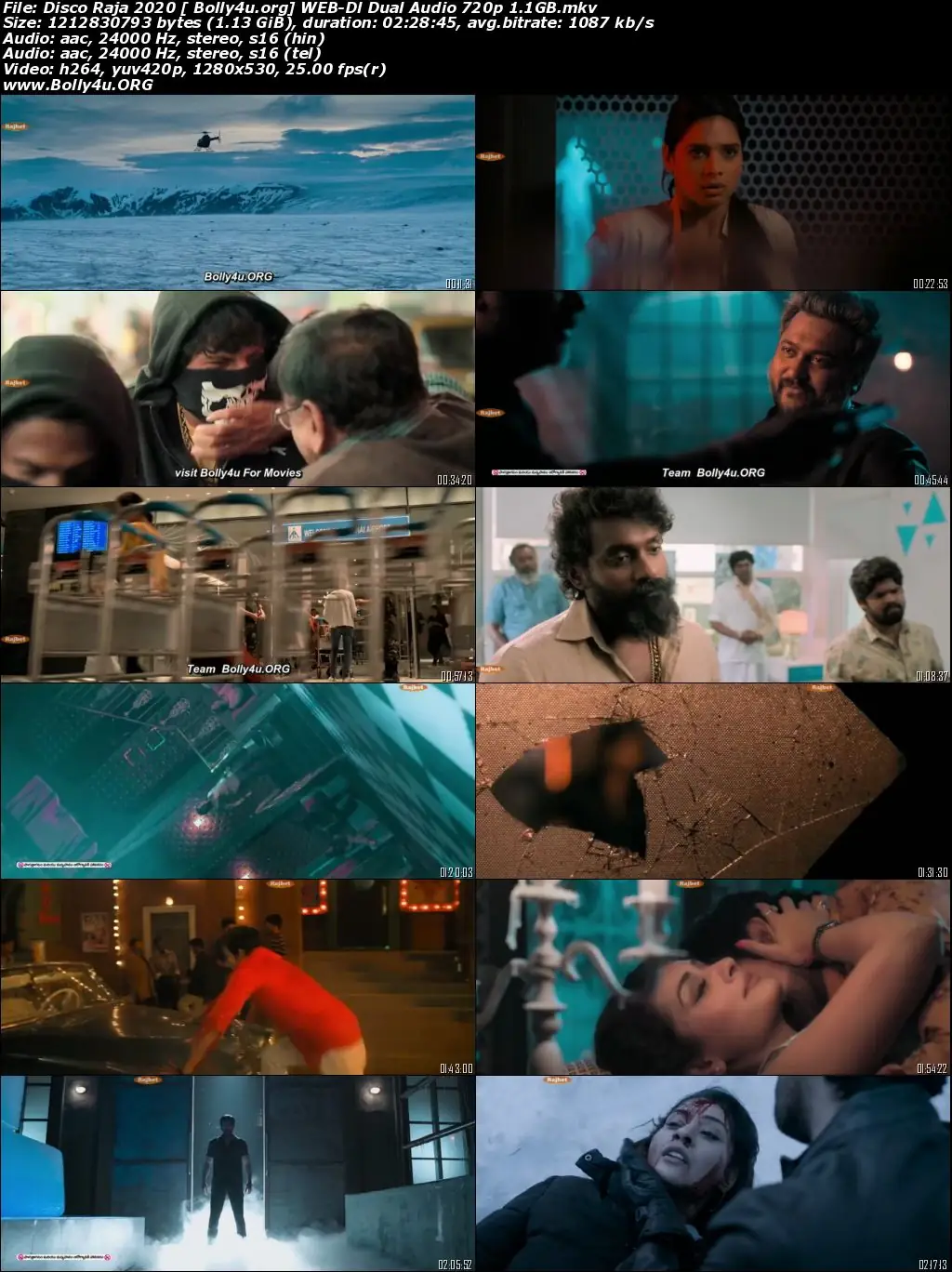 Disco Raja 2020 WEB-DL 450MB Proper Hindi Dual Audio 480p Download