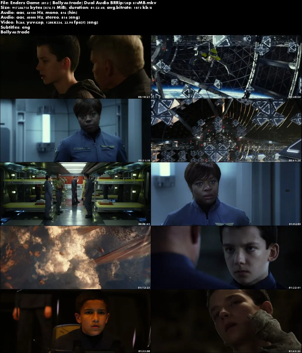 Enders Game 2013 BRRip 850Mb Hindi Dual Audio 720p Download