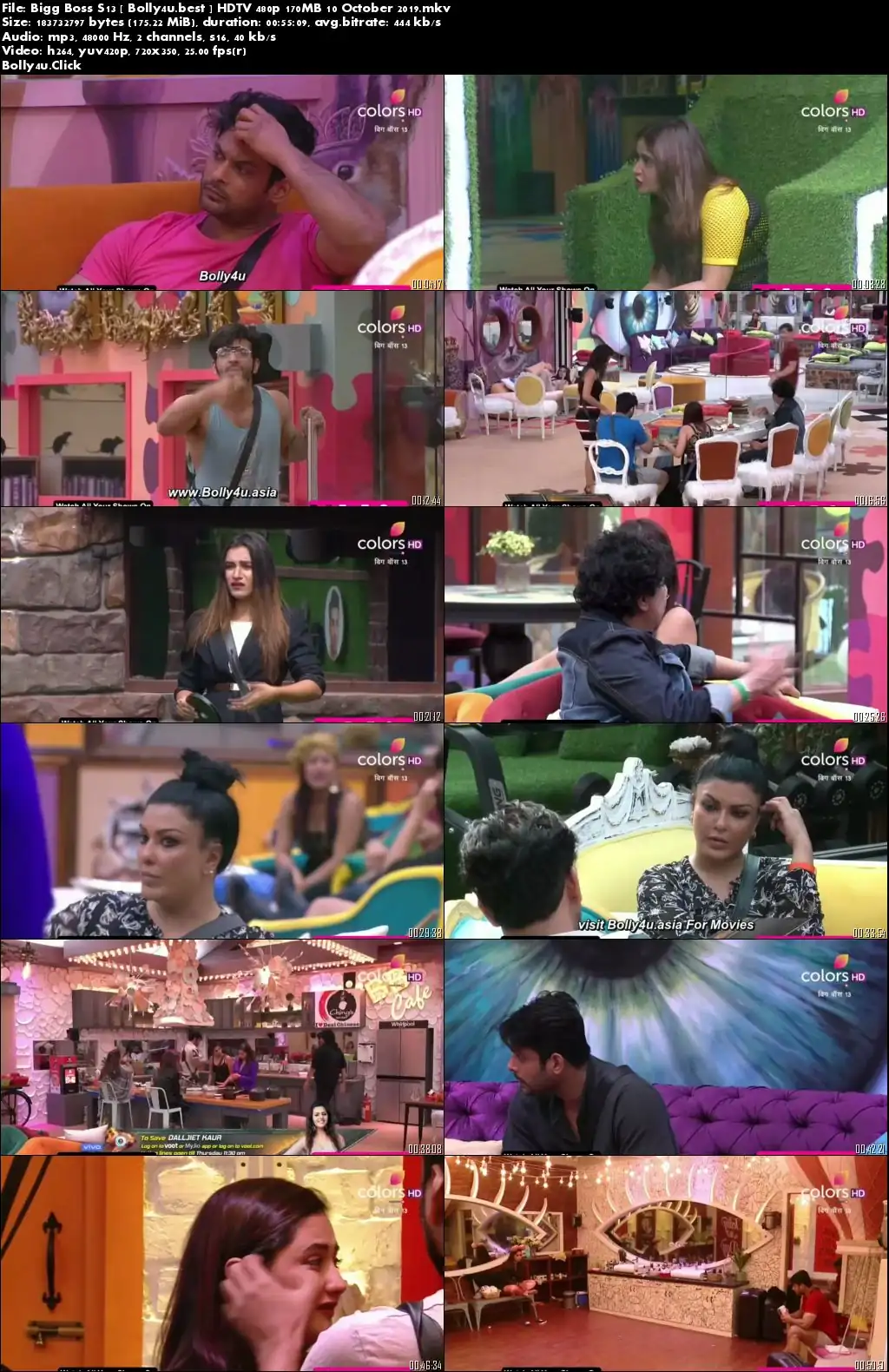 Bigg Boss S13 HDTV 480p 170MB 10 October 2019 Download Bigg Boss S13 HDTV 480p 170MB 10 October 2019 Download