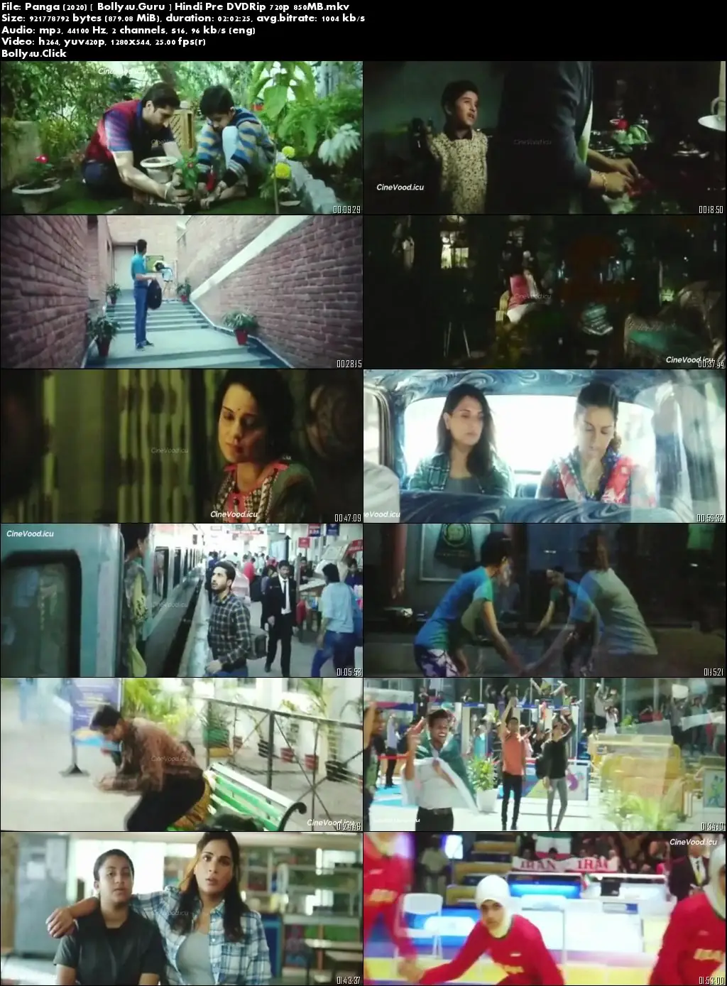 Panga 2020 Pre DVDRip 850MB Full Hindi Movie Download 720p
