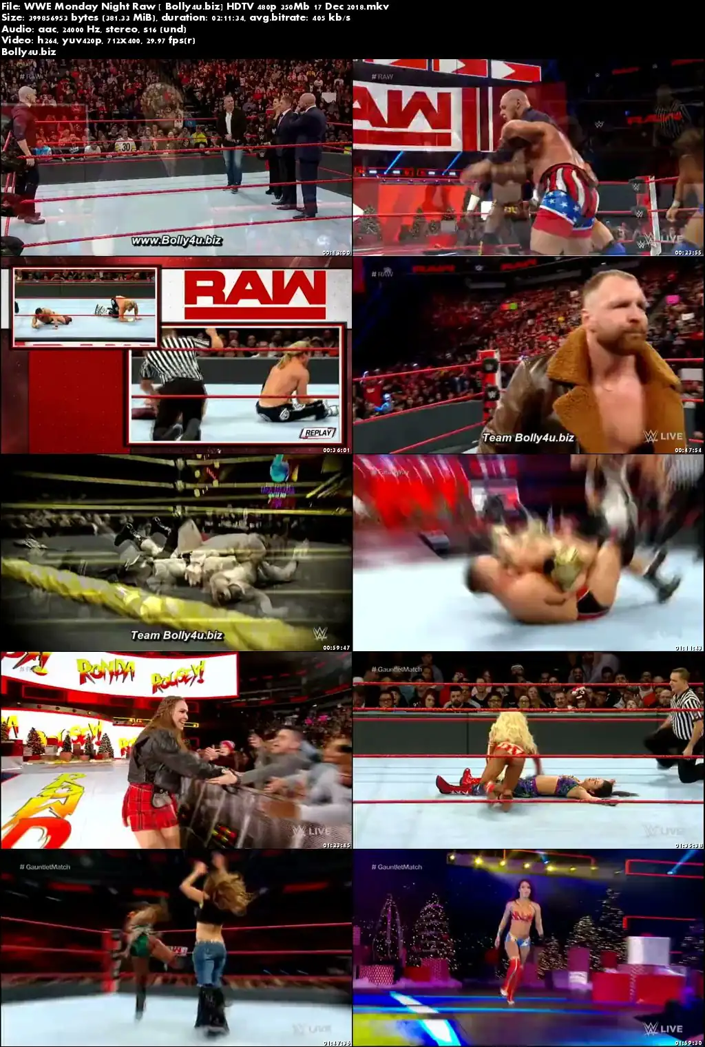 WWE Monday Night Raw HDTV 480p 350Mb 17 Dec 2018 Download WWE Monday Night Raw HDTV 480p 350Mb 17 Dec 2018 Download
