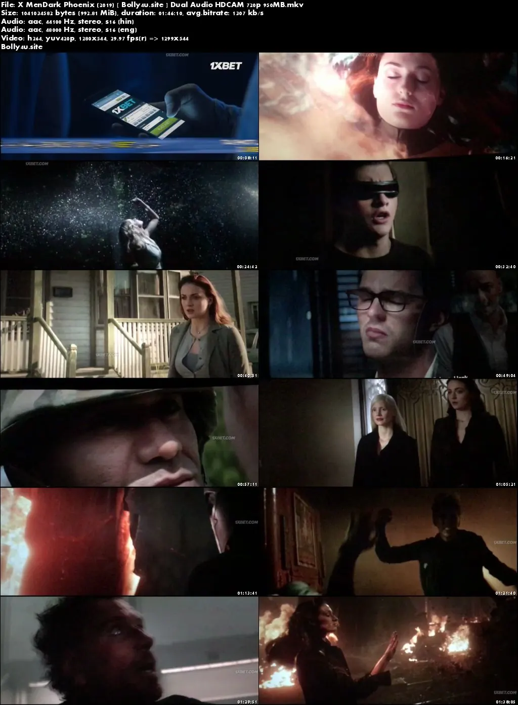 X Men Dark Phoenix 2019 HDCAM 300Mb Hindi Dual Audio 480p Download