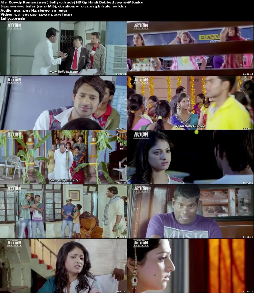Rowdy Romeo 2018 HDRip 350MB Hindi Dubbed 480p Download