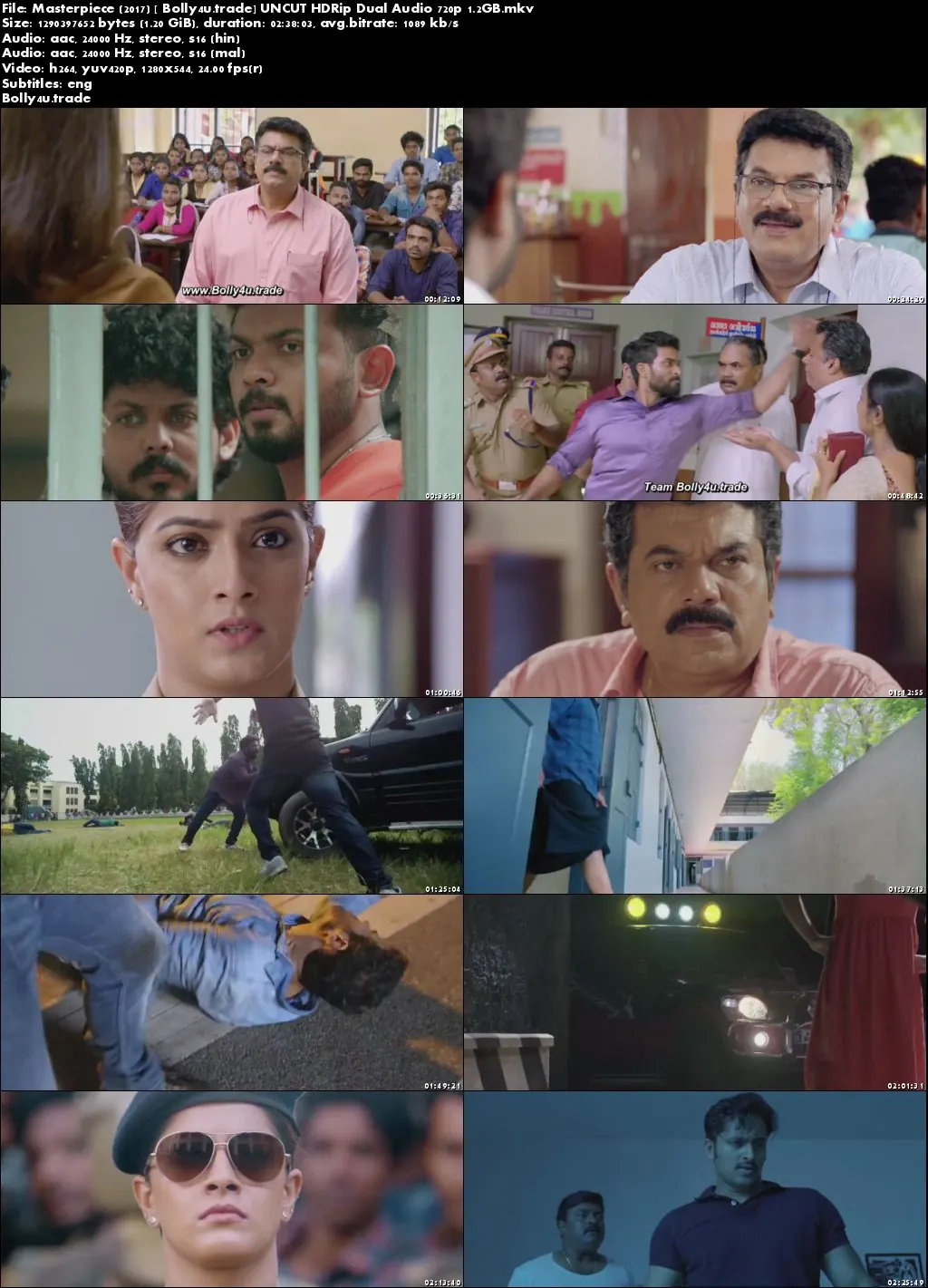 Masterpiece 2017 HDRip 500MB UNCUT Hindi Dubbed Dual Audio 480p Download