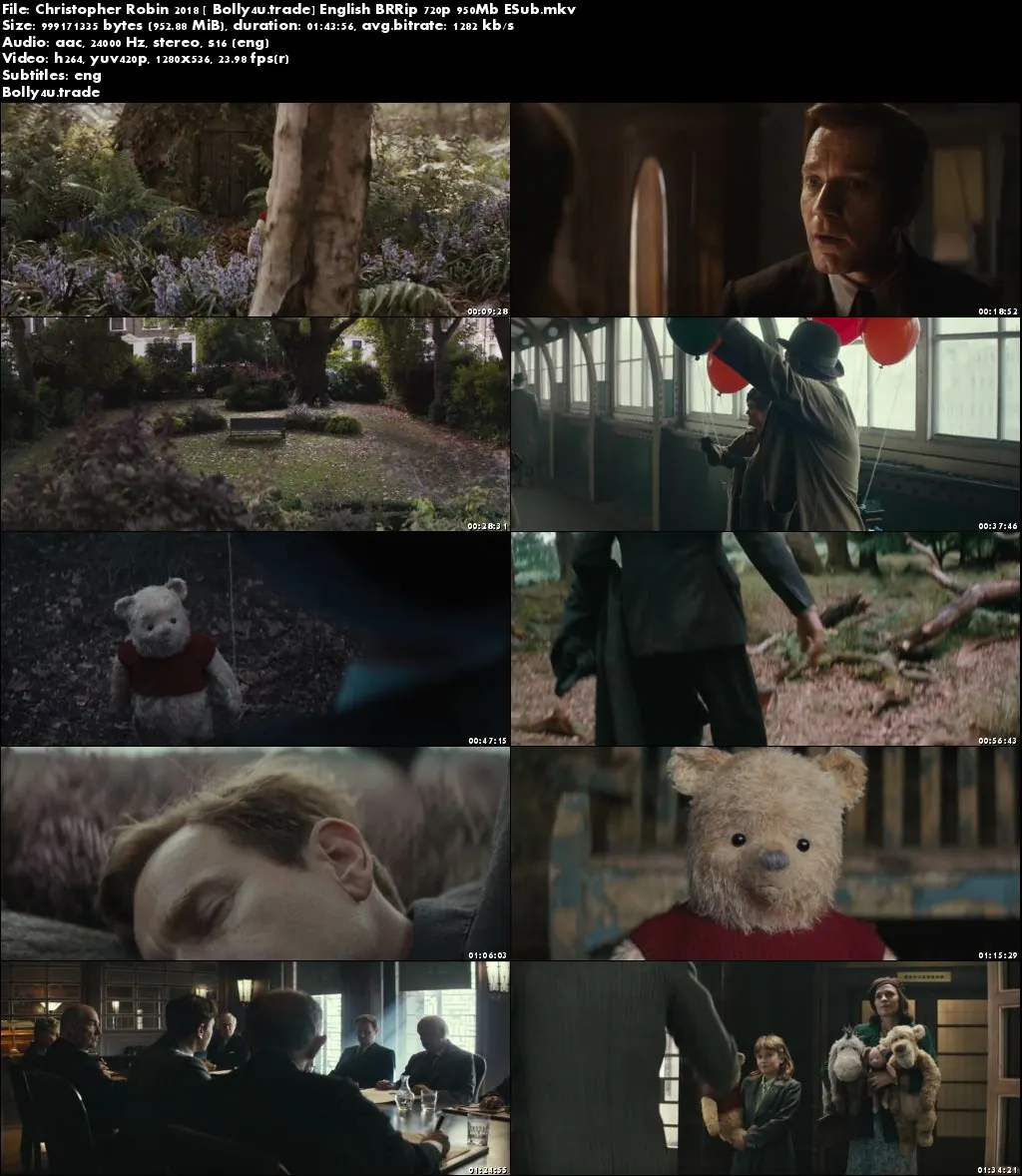 Christopher Robin 2018 BRRip 950Mb English 720p ESub Download