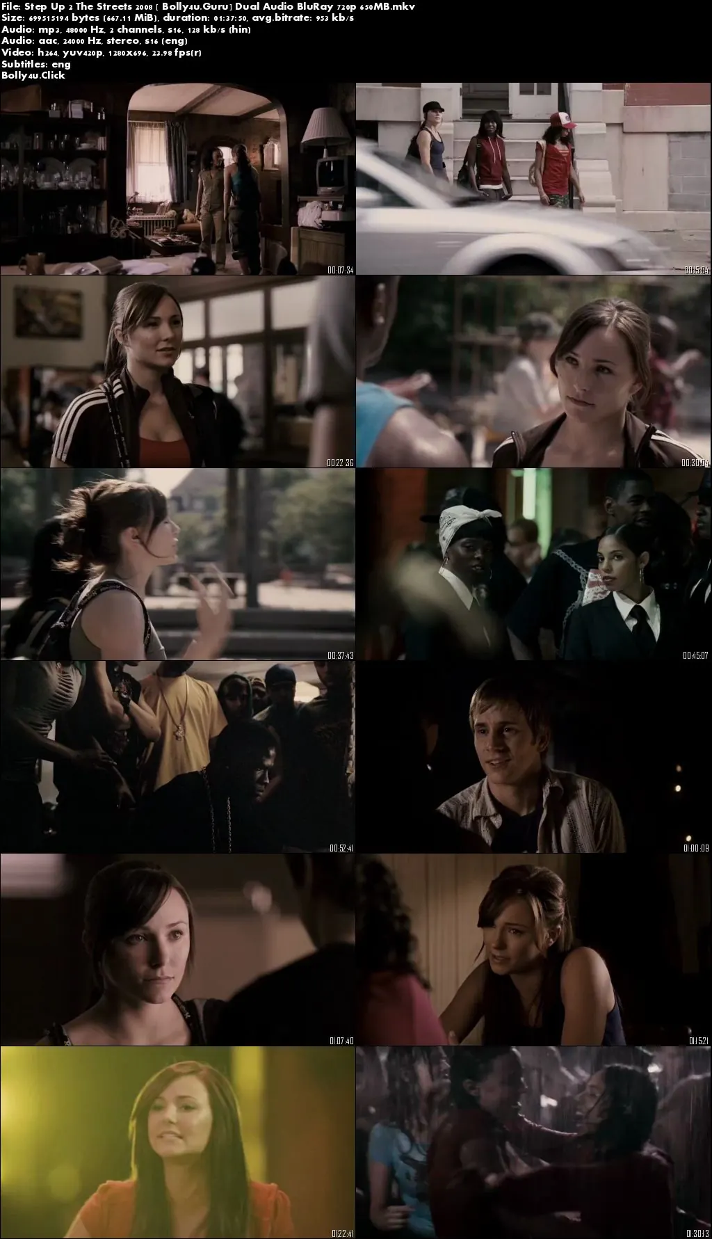 Step Up 2 The Streets 2008 BluRay 650MB Hindi Dual Audio 720p Download