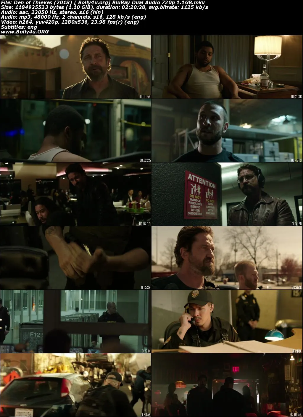 Den of Thieves 2018 BluRay 1.1Gb Hindi Dual Audio 720p Download