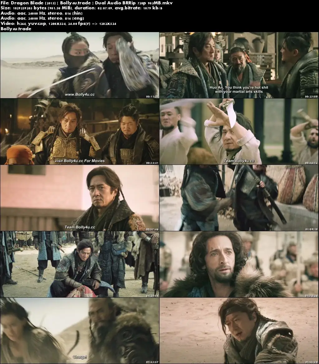 Dragon Blade 2015 BRRip 950Mb Hindi Dual Audio 720p Download