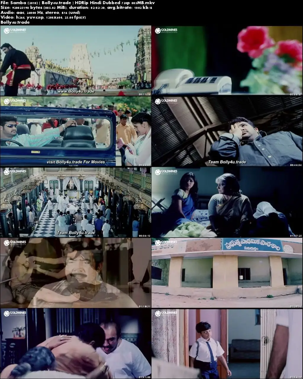 Samba 2018 HDRip 850MB Full Hindi Dubbed Movie Download 720p