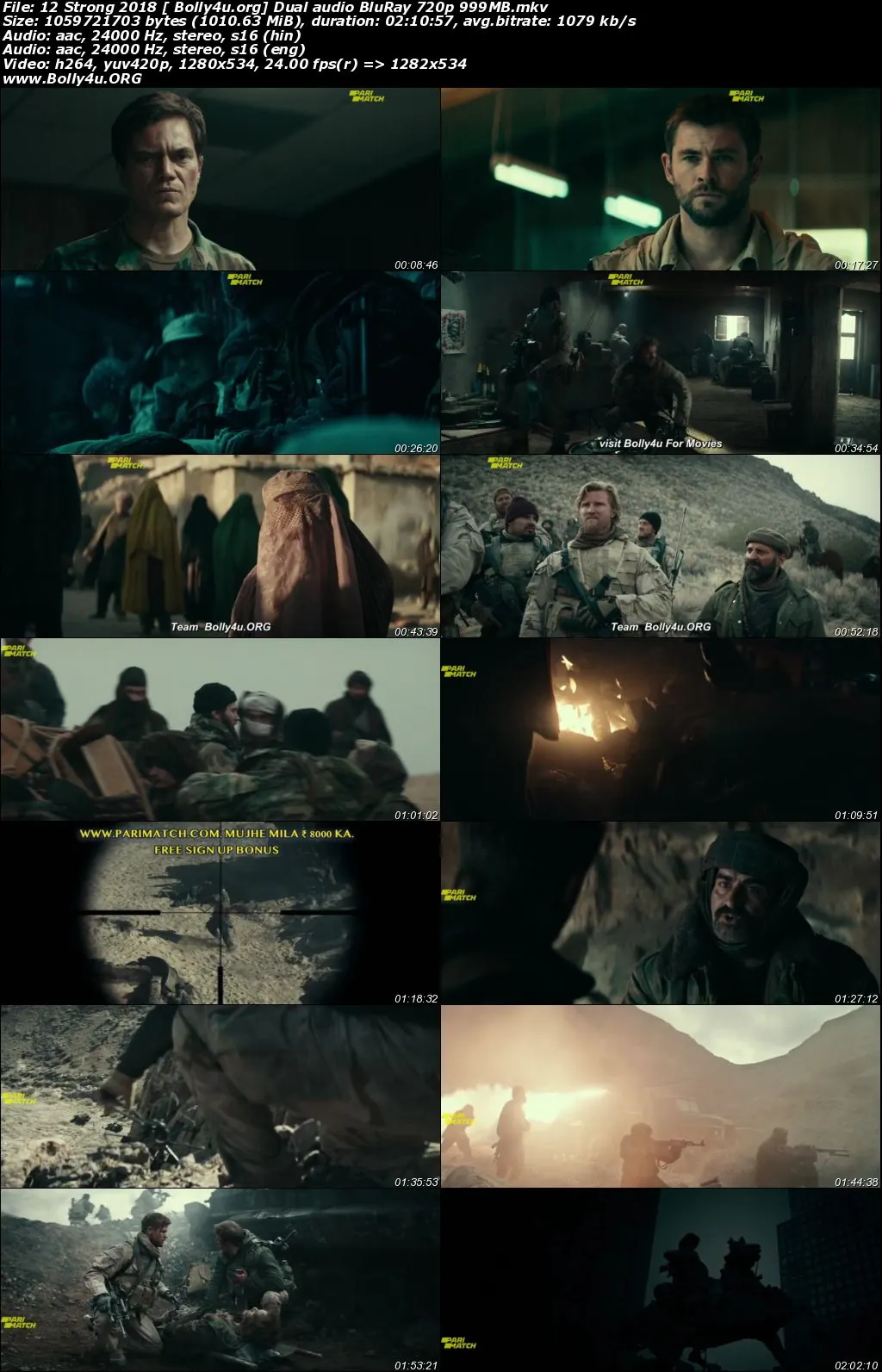 12 Strong 2018 BluRay 999MB Hindi (HQ) Dual Audio 720p Download 12 Strong 2018 BluRay 999MB Hindi (HQ) Dual Audio 720p Download