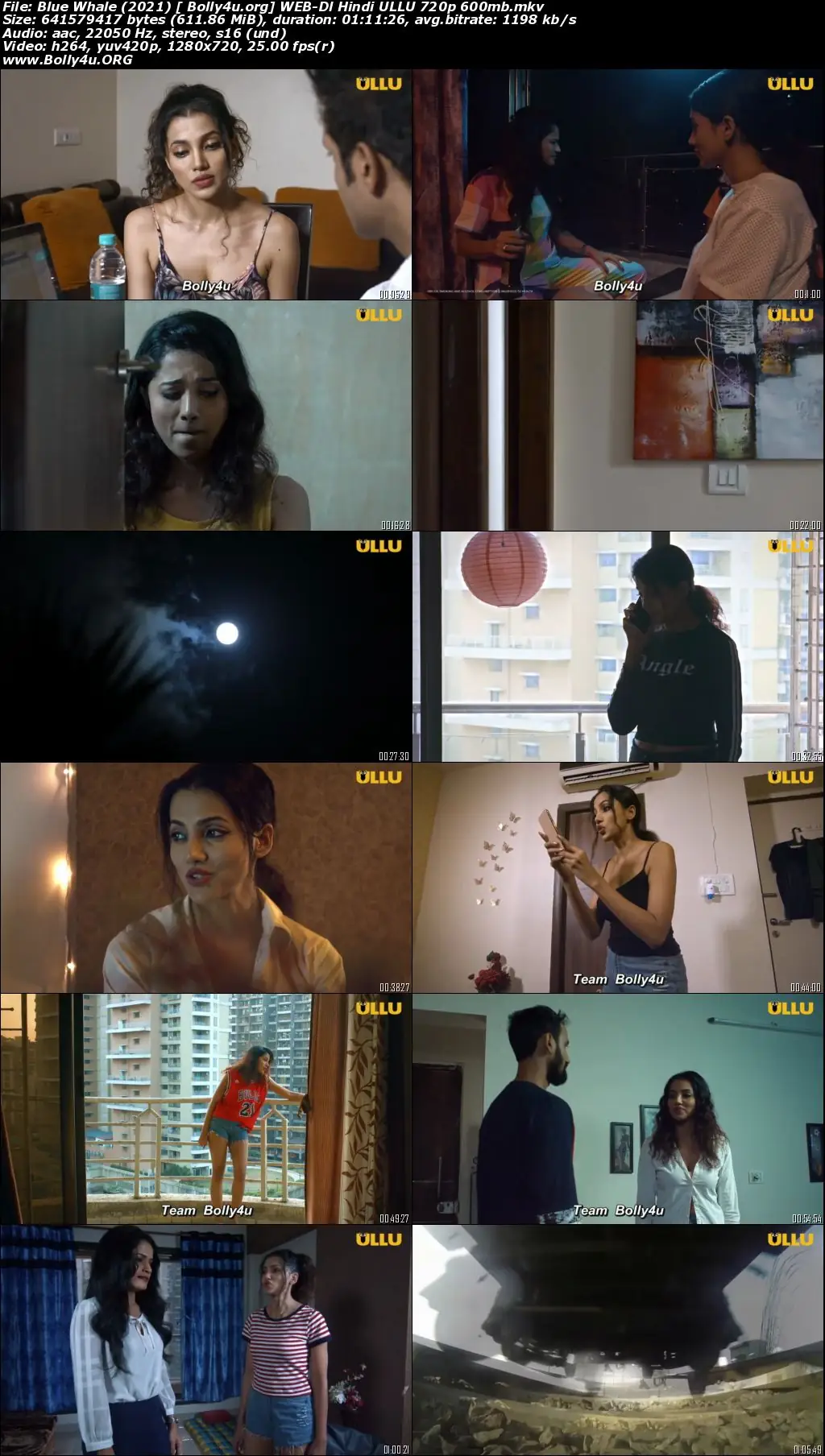 Blue Whale 2021 WEB-DL 600Mb Hindi ULLU 720p Download