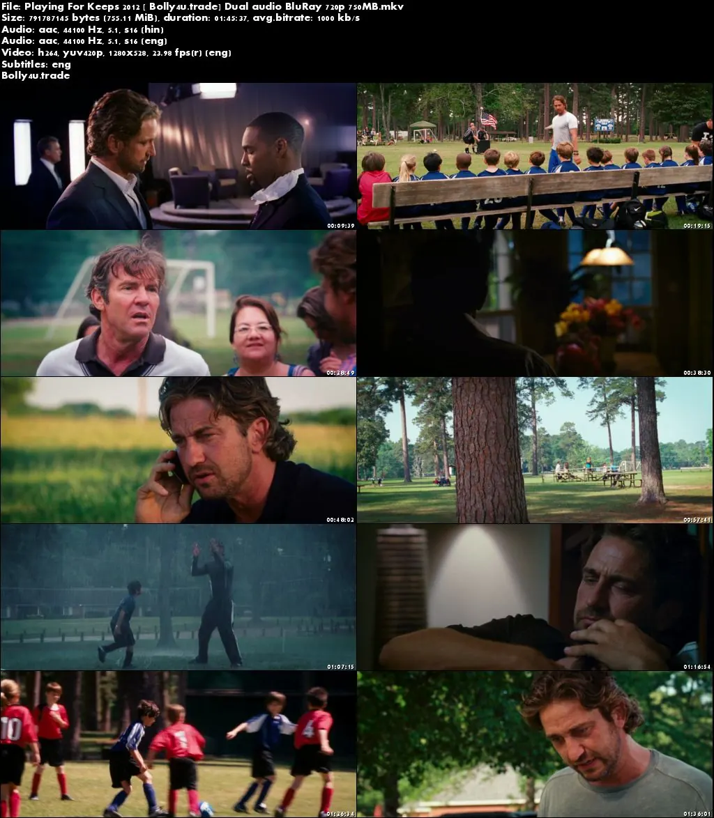 Playing For Keeps 2012 BluRay 350MB Hindi Dual Audio 480p Download