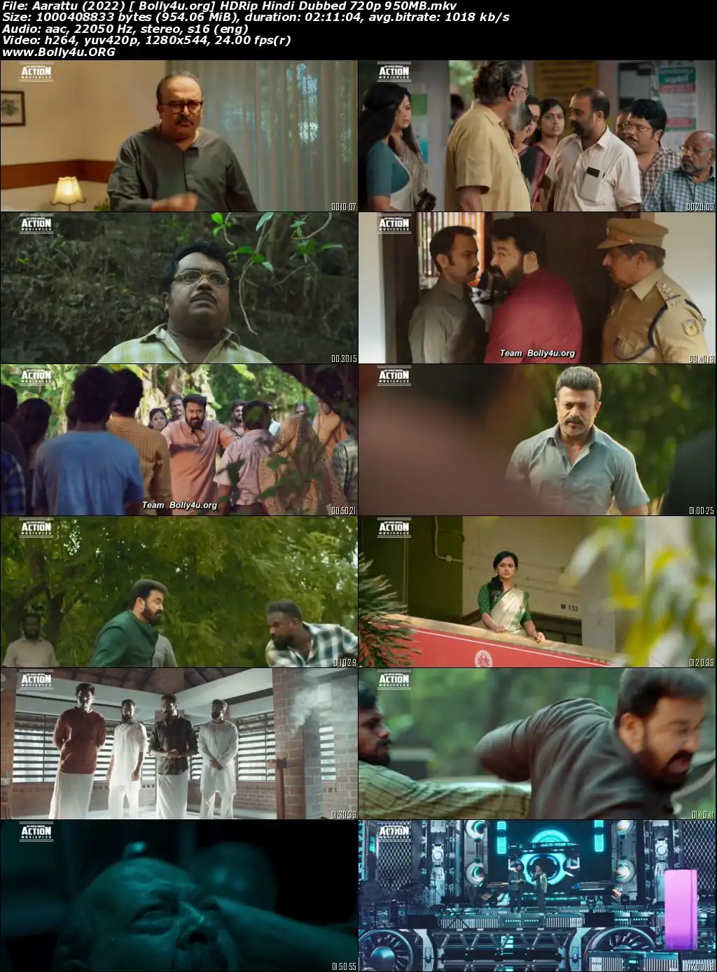 Aarattu 2022 HDRip Hindi Dubbed ORG 720p 480p Download