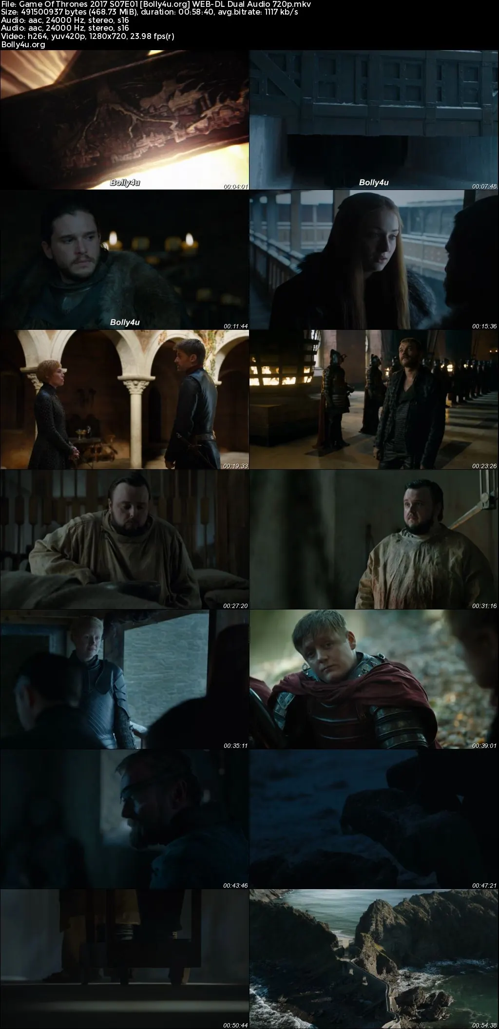 Game Of Thrones 2017 WEB-DL Hindi Dual Audio ORG S07 Complete Download 720p  480p
