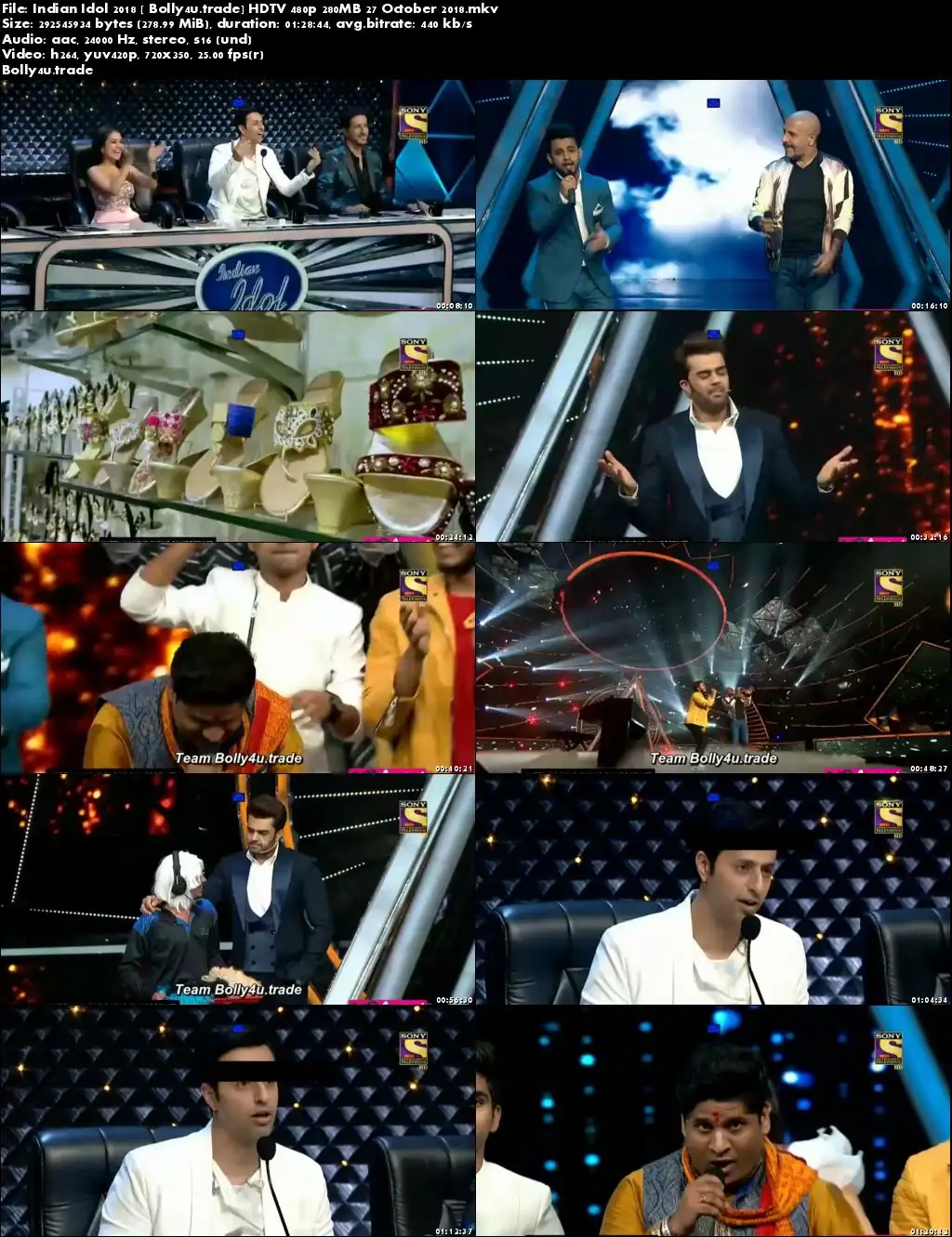 Indian Idol 2018 HDTV 480p 280MB 27 October 2018 Download Indian Idol 2018 HDTV 480p 280MB 27 October 2018 Download