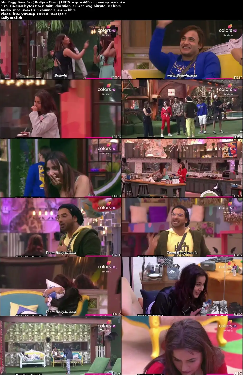 Bigg Boss S13 HDTV 480p 280MB 22 January 2020 Download