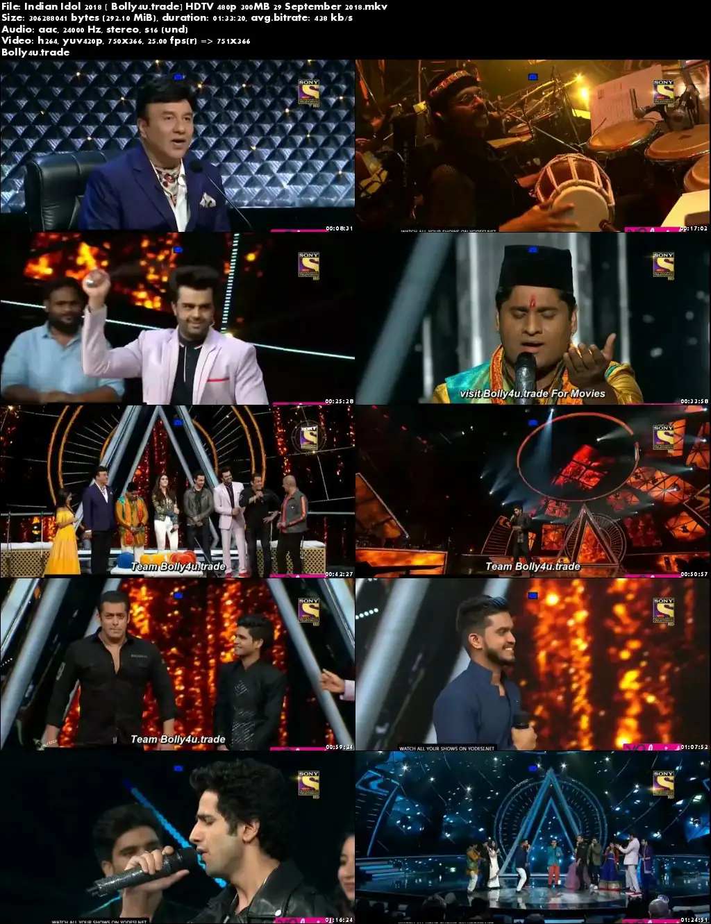Indian Idol 2018 HDTV 480p 300MB 29 September 2018 Download Indian Idol 2018 HDTV 480p 300MB 29 September 2018 Download