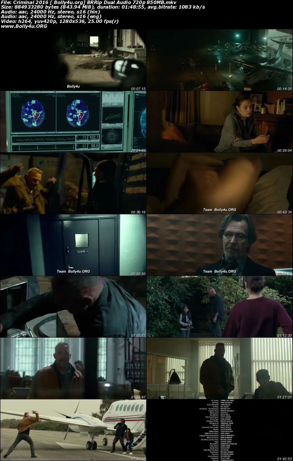 Criminal 2016 BluRay 850MB Hindi Dual Audio ORG 720p Download