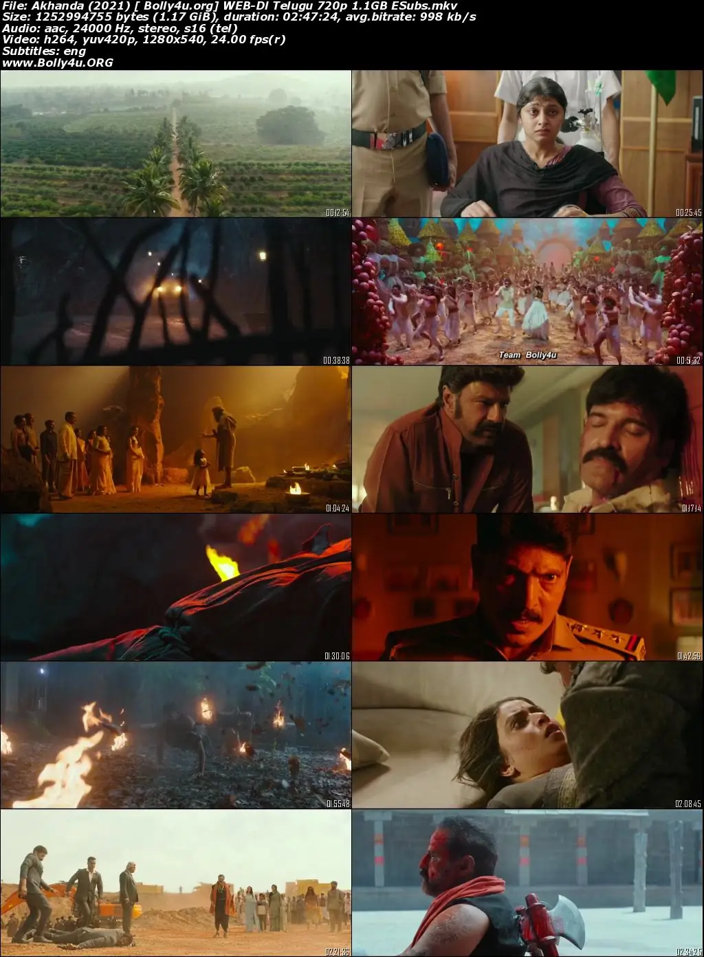 Akhanda 2021 WEB-DL 1.1GB Telugu 720p ESubs Download