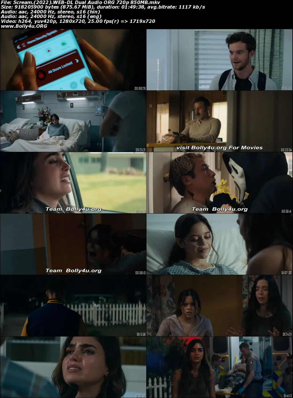 Scream 2022 WEB-DL Hindi Dual Audio ORG 720p 480p Download