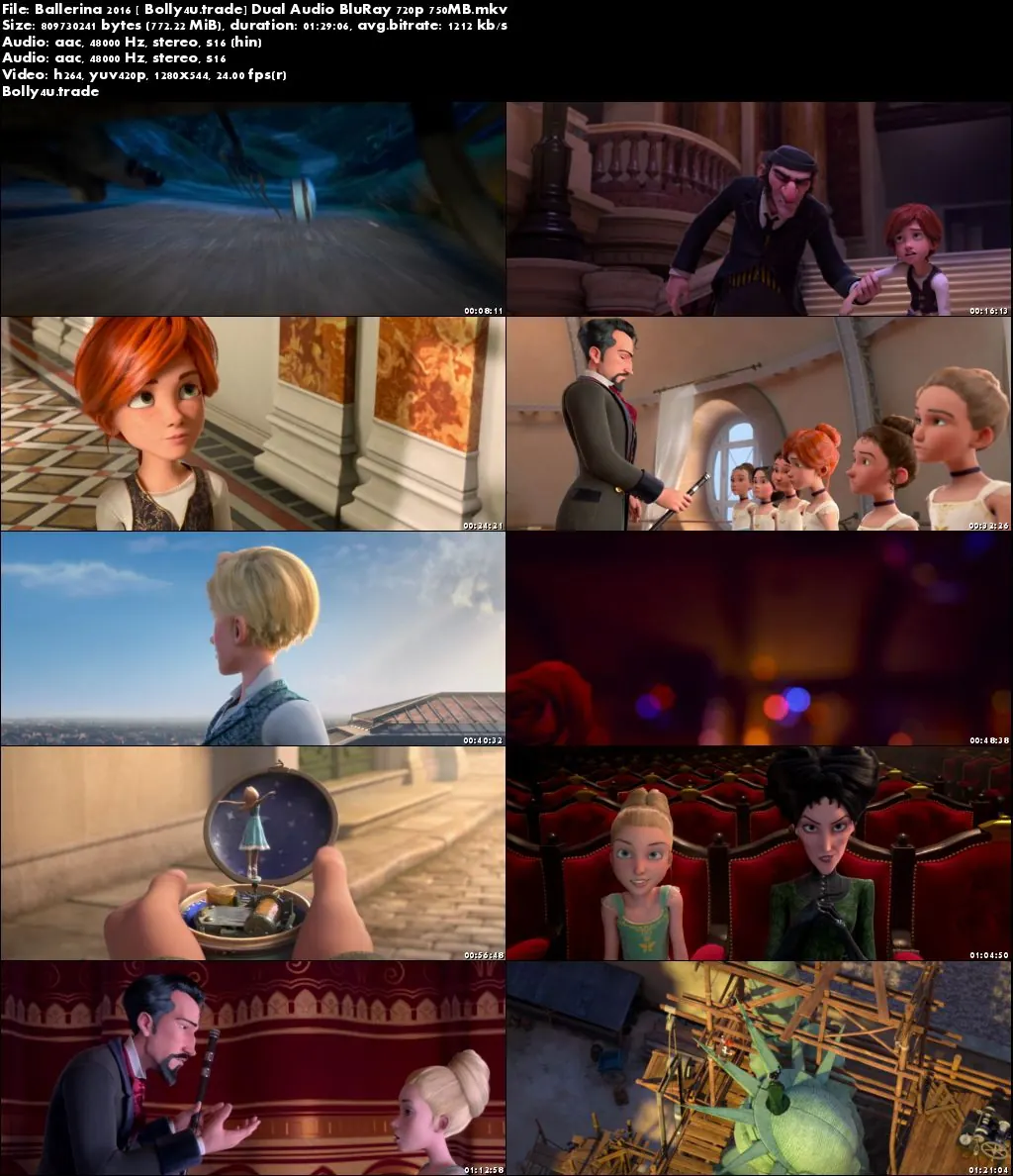Ballerina 2016 BluRay 300MB Hindi Dual Audio 480p ESub Download