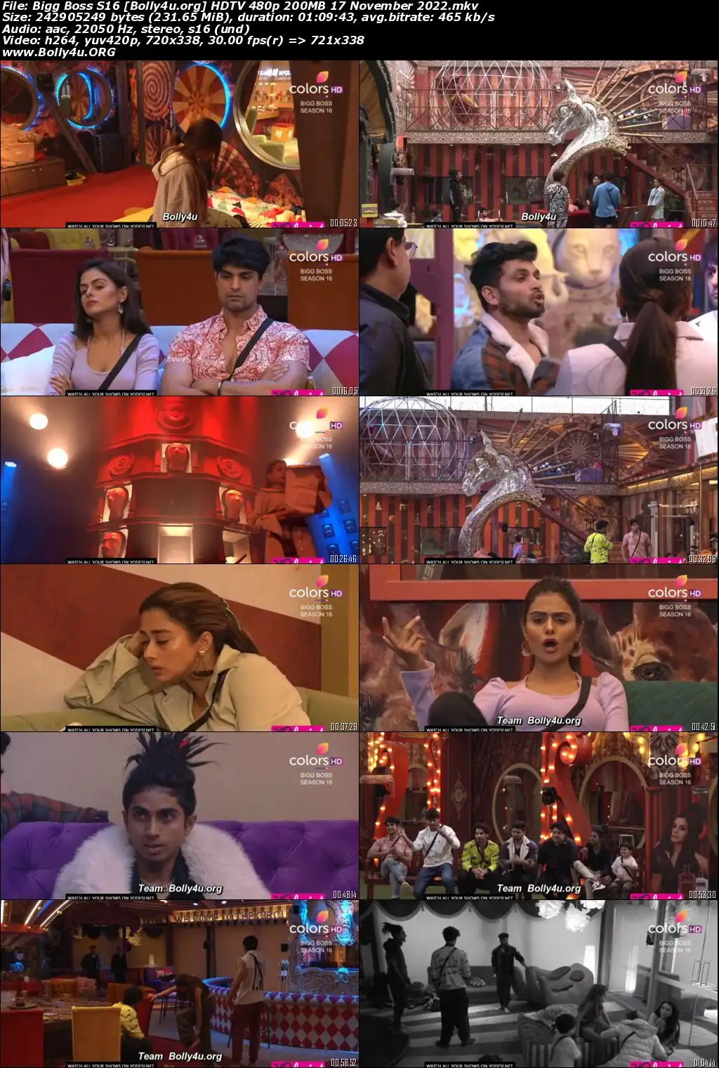 Bigg Boss S16 HDTV 480p 200MB 17 November 2022 Download