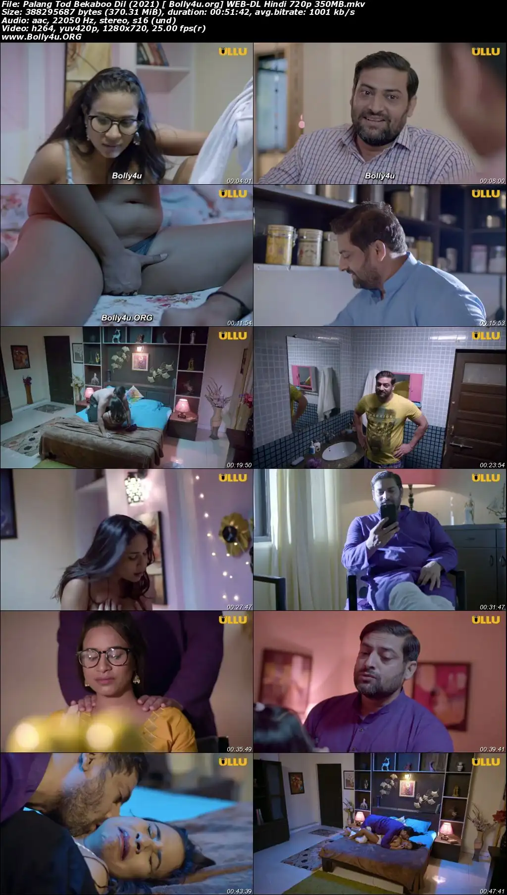 Palang Tod Bekaboo Dil 2021 WEB-DL 350Mb Hindi ULLU 720p Download