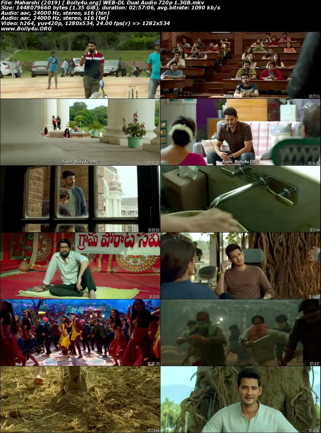 Maharshi 2019 WEB-DL 1.3Gb Hindi (HQ) Dual Audio 720p Download