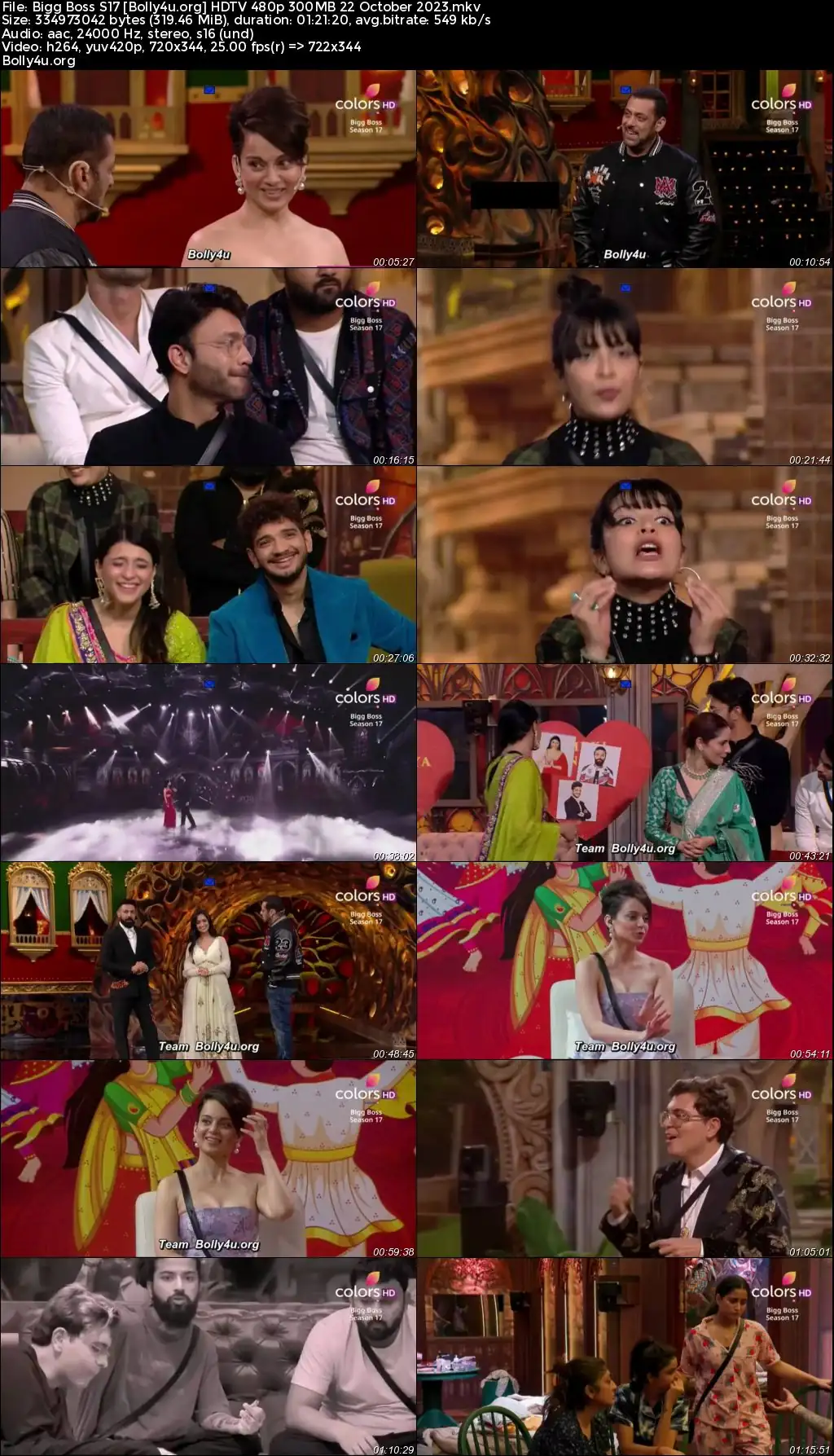 Bigg Boss S17 HDTV 480p 300MB 22 October 2023 Download Bigg Boss S17 HDTV 480p 300MB 22 October 2023 Download