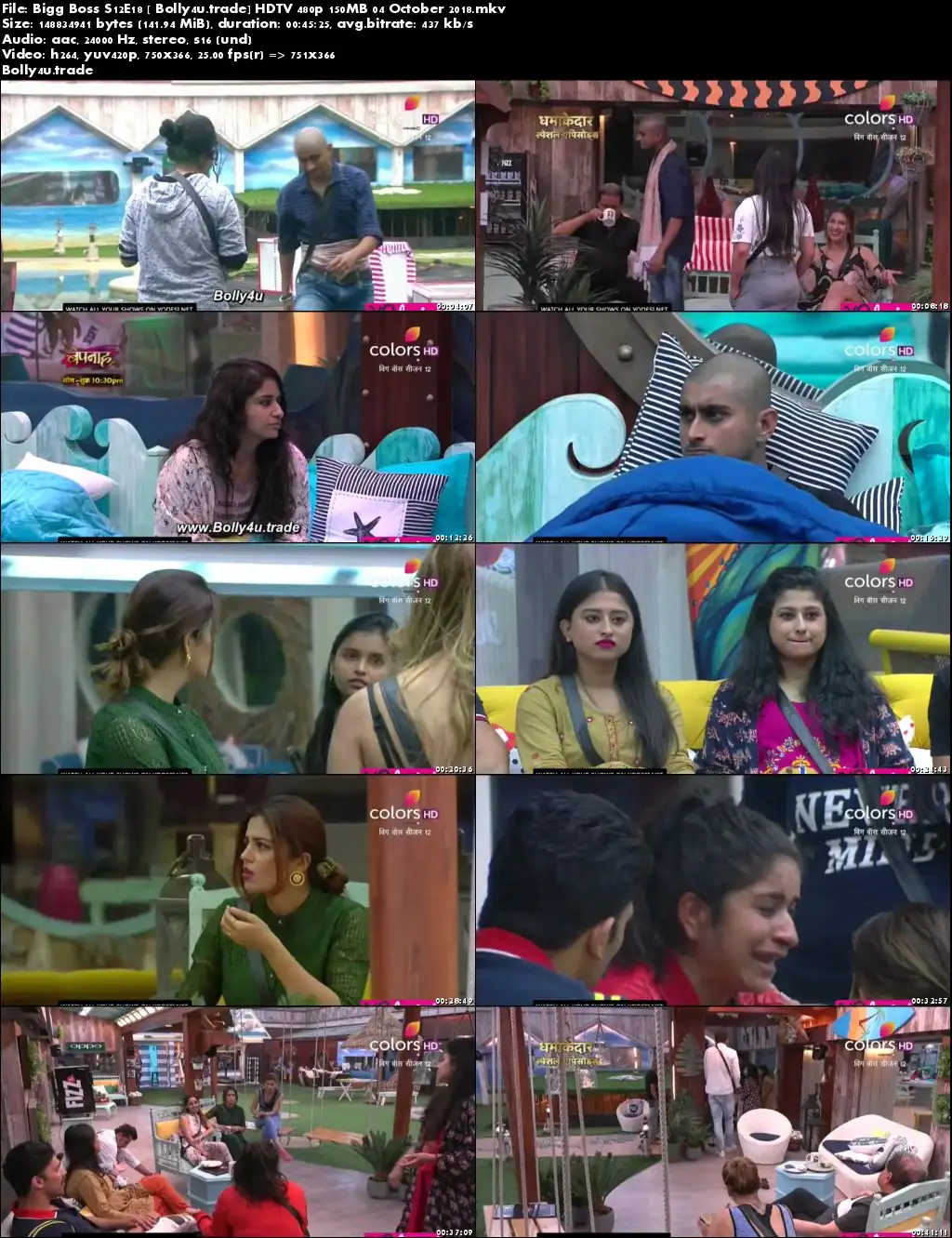 Bigg Boss S12E18 HDTV 480p 140MB 04 October 2018 Download Bigg Boss S12E18 HDTV 480p 140MB 04 October 2018 Download