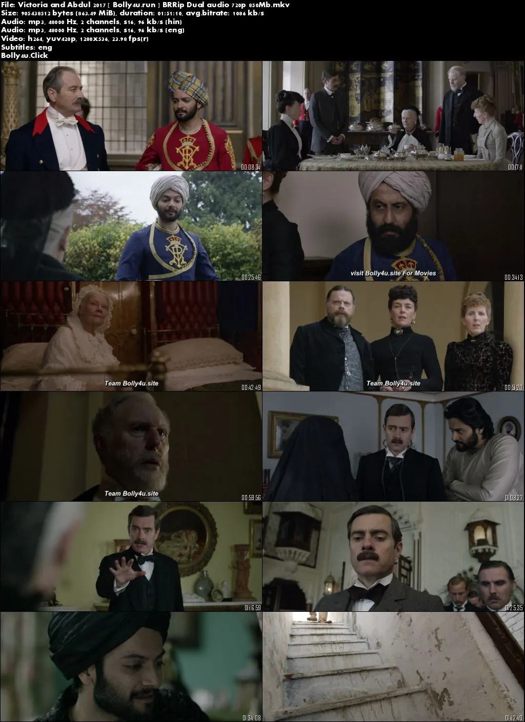 Victoria and Abdul 2017 BRRip 850MB Hindi Dual Audio ORG 720p Download