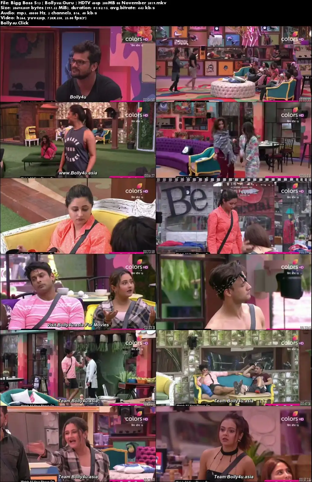 Bigg Boss S13 HDTV 480p 200MB 08 November 2019 Download Bigg Boss S13 HDTV 480p 200MB 08 November 2019 Download