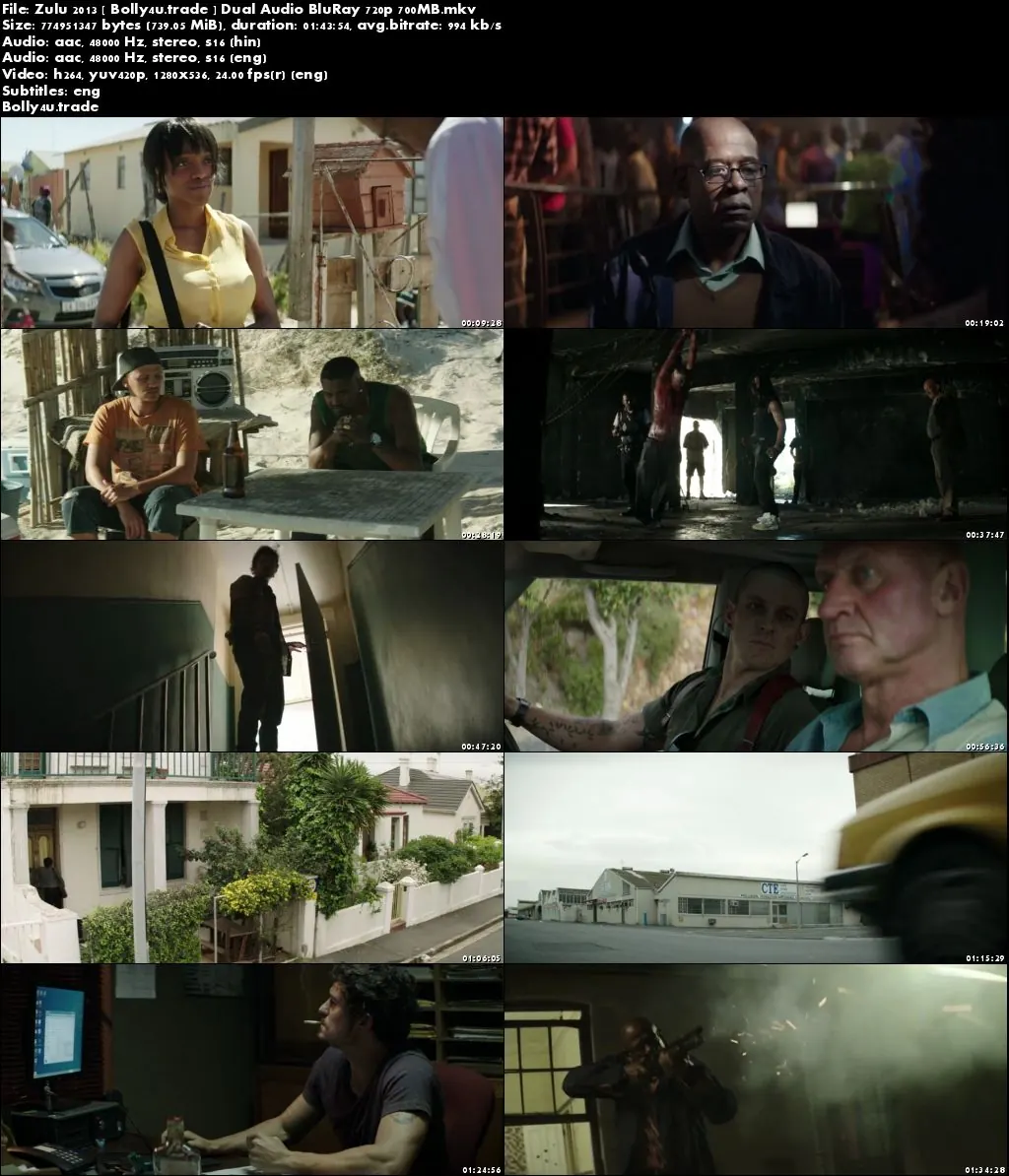 Zulu 2013 BluRay 700Mb Hindi Dubbed Dual Audio 720p Download