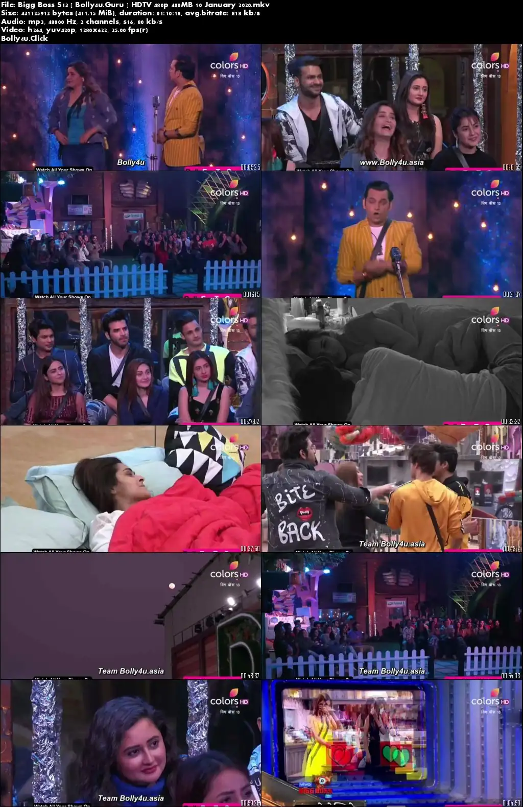 Bigg Boss S13 HDTV 400MB 10 January 2020 480p 720p download Bigg Boss S13 HDTV 400MB 10 January 2020 480p 720p download