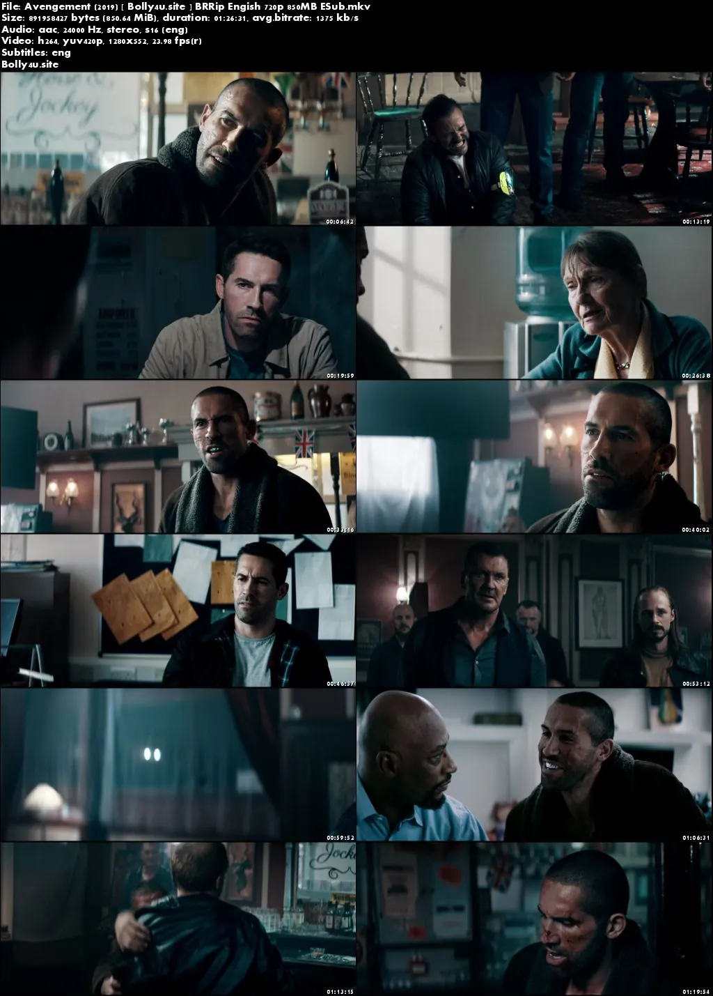 Avengement 2019 BRRip 850MB Engish 720p ESub Download